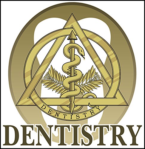 Abstract Dentistry Professional Healthcare Gold Symbol Icon Vinyl Decal Sticker (12" Tall)