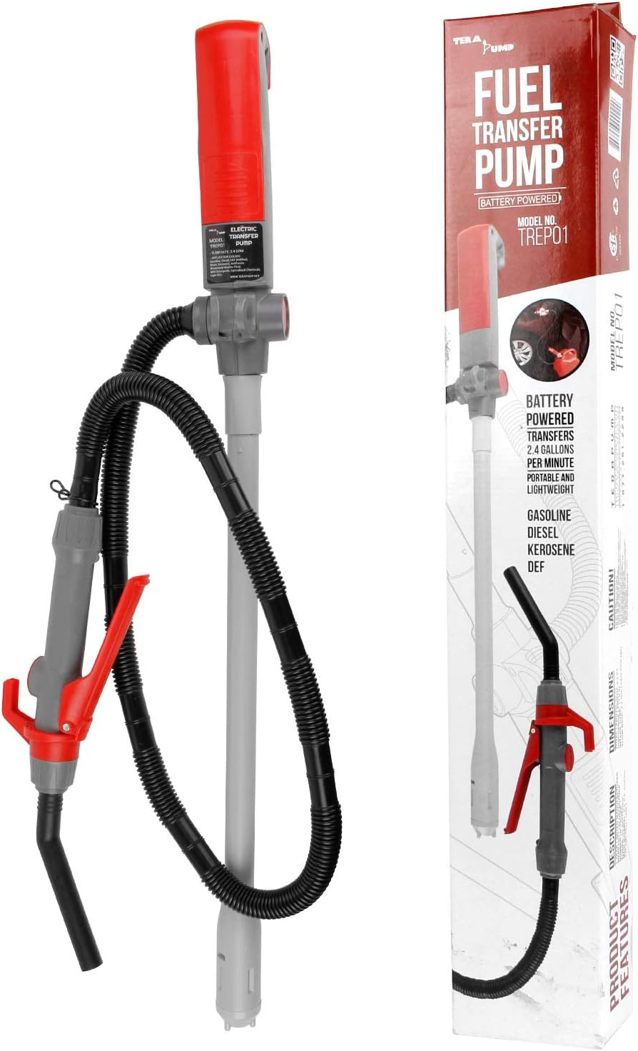 TERA PUMP MultiPurpose Battery Powered Fuel Liquid Transfer Pump with