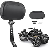 Aferrizu Adjustable Driver Backrest Front Rider Back Rest Compatible with Can Am Spyder F3/F3-L/F3-S/F3-T 2015-2025 (with Storage Pouch)