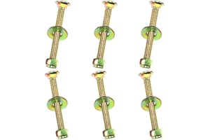 3/8" x 3" Carriage Bolt of Square Neck and Nylon Lock nut Large Size Washer Assortment Kit by Color Galvanization,Carbon Steel,Grade 2.(6pcs Pack) by metalsuberg