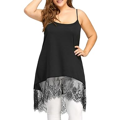 black lace tank top plus size