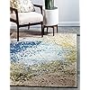 Unique Loom Estrella Collection Abstract, Modern, Light Colors, Distressed Area Rug, 5 ft x 8 ft, Blue/Beige 614MGxGv5KS