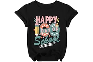 AMWIPE 100 Days of School Shirt Kids Baby Girls Happy 100th Day of School Shirts Teacher Tshirt School Days Tee Tops