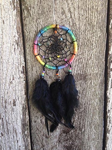 Rainbow Dreamcatcher - Rear view Mirror Accessory - FREE SHIPPING