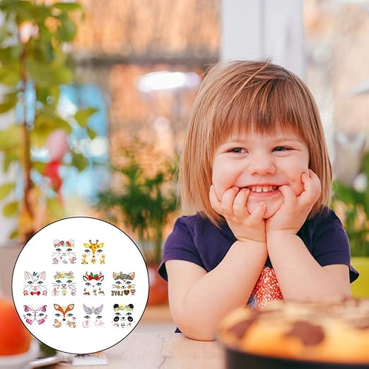 Accessories Adultes Coffre Fort Tatouages Halloween Visage For Les Enfants Les Tatouages Visage 10pcs Animaux Kit Denfants Garcons Filles Panda Cerfs Body Fete Des Fleurs De Peinture Stickers For Les Filles Denfan Genesis Gs Com