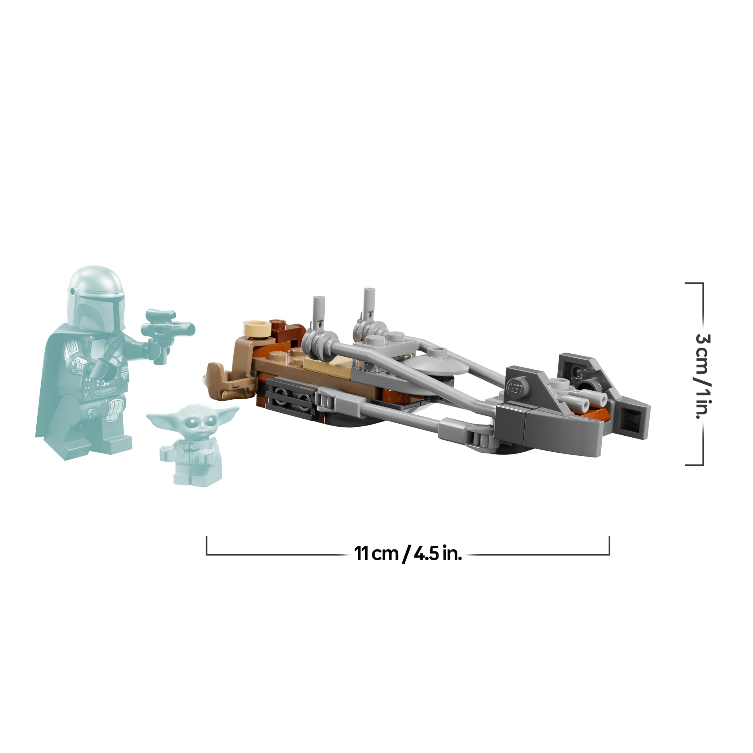 LEGO Star Wars Der Mandalorianer und Grogu auf ihrem Speeder Bike - Set mit Fahrzeug und 2 Star Wars Figuren für Actionabenteuer - Geschenk für Kinder ab 6 Jahren - 75436 8