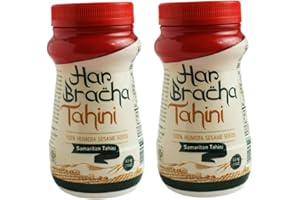 EWBOB Har Bracha Tahini Paste (17.6 oz). 100% Natural, Vegan Friendly & Kosher Pure Ground Tahina Sauce. Raw Roasted Sesame Seeds for Oriental Dips, Salad Dressings & Hummus (2Pack)