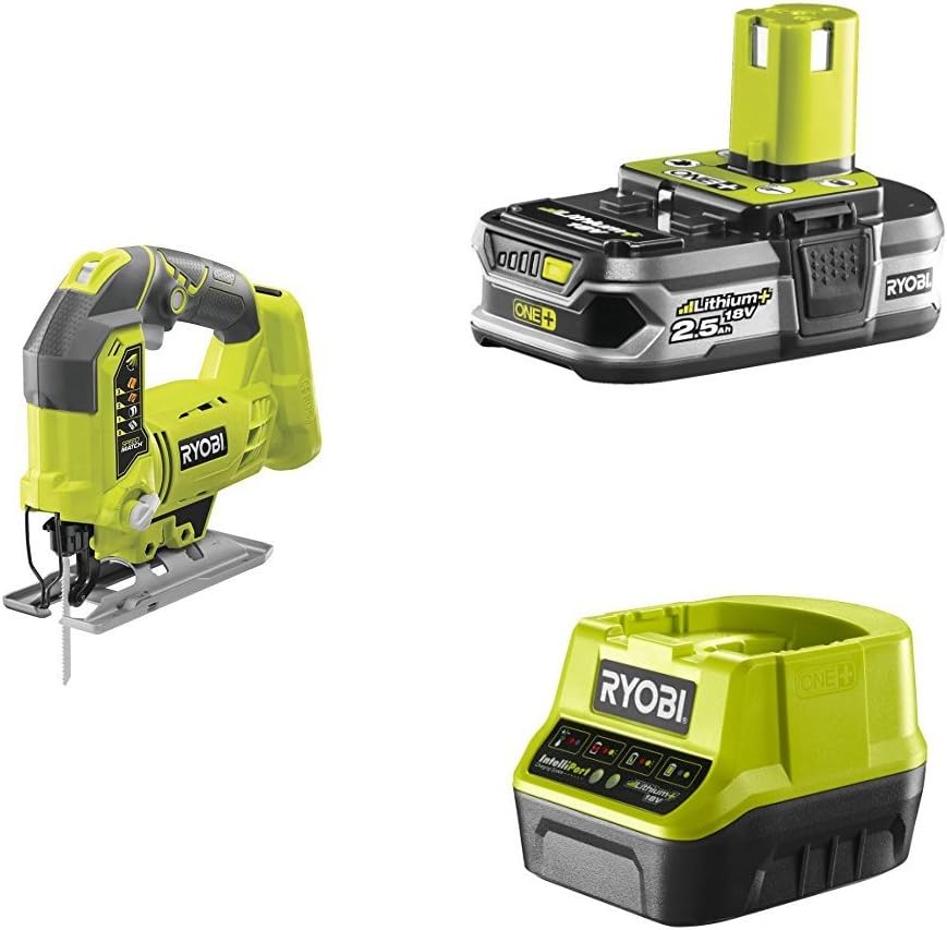 Ryobi R18JS0 ONE+ 18 V Jigsaw with LED with Lithium+ 2.5Ah Battery and