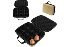 Wisoqu Outdoor Shockproof Egg Carrier with Smart Storage Design for Camping, Picnic, Travel - Durable Construction - Khaki, 6
