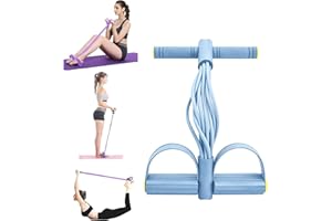 Pedal Resistance Bands with Handles, 8-Tube Multi-Functional Resistance Band Fitness Equipment, Abdominal Trainer Exercise Ba