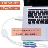 Xiatiaosann PS2 to USB A Adapter Cable for Keyboard Mouse 2 PCS PS/2 Male USB view 3