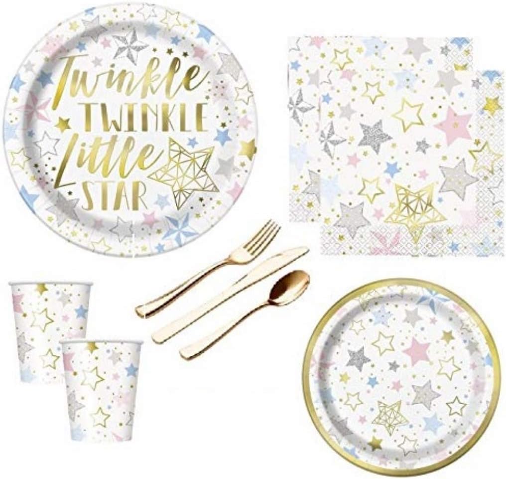 twinkle twinkle little star baby shower plates