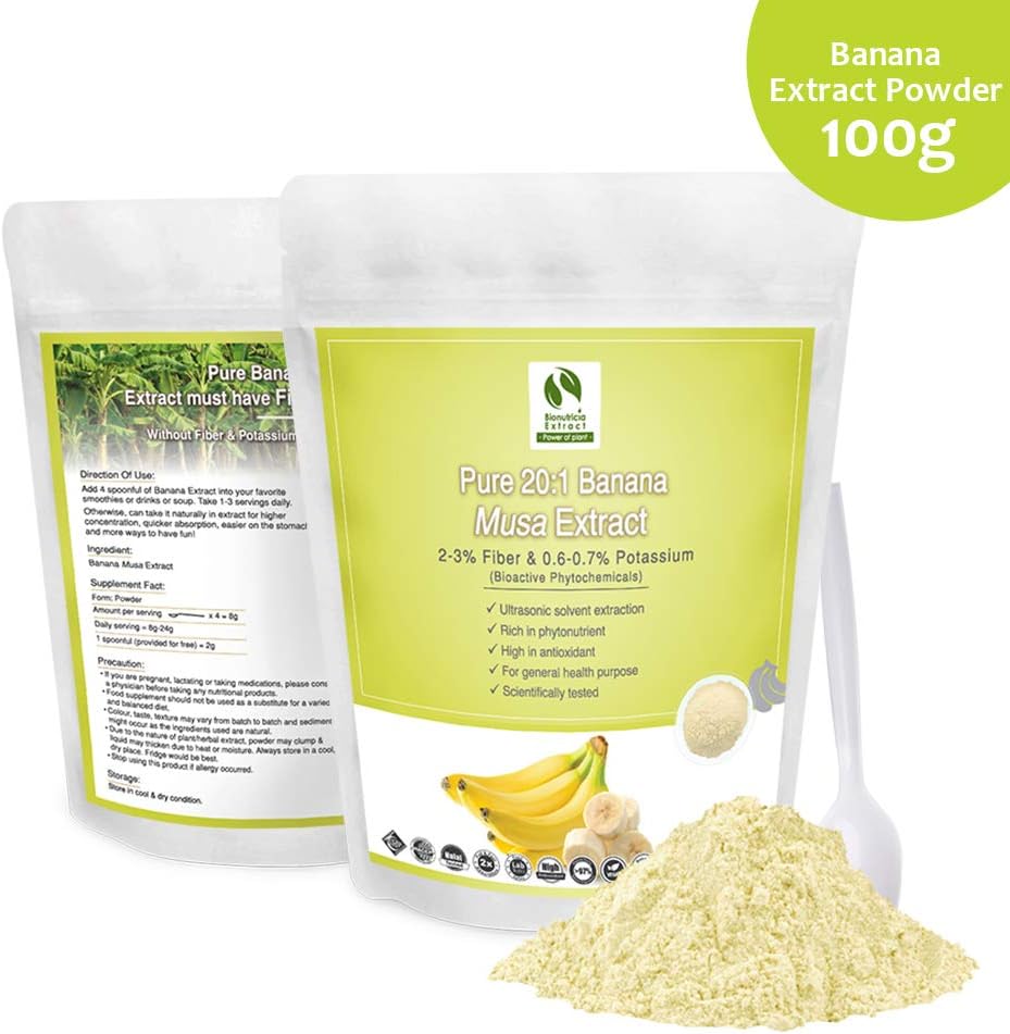 Amazon Com Bionutricia 20 1 Banana Musa Extract 2 3 Fiber 0 6 0 7 Potassium 100 Gram Health Personal Care