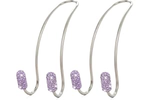JOJOY LUX 2 Pack Seat Back Organizers,Bling Diamond Universal Organizer Hooks Car Headrest Hangers Hooks, Bag Organizers Rack and Hanger, Heavy-Duty Auto Backseat Storage Hooks (Light Purple)