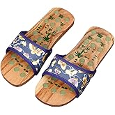 LHYILSWQ Reflexology Foot Massager Slipper Acupuncture Massage Sandals with Natural Jade Acupoint Massage Shiatsu for Foot Pain Relief Suit for Men and Women (M) 37 Black Butterfly