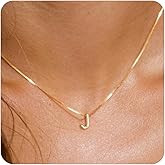 Initial Necklaces for Women Trendy, 14K Gold Plated Dainty A-Z Letter Pendant Necklaces Cute Personalized Name Necklace Non Tarnish Fashion Accessories Trendy Stuff Gold Jewelry Christmas Gifts for Mom