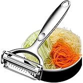 Huakai Multifunction Vegetable Peeler Julienne Peeler for Kitchen | stainless steel 2 in 1 julienne vegetable peeler for potato ，cabbage，carrot，cucumber，fruit