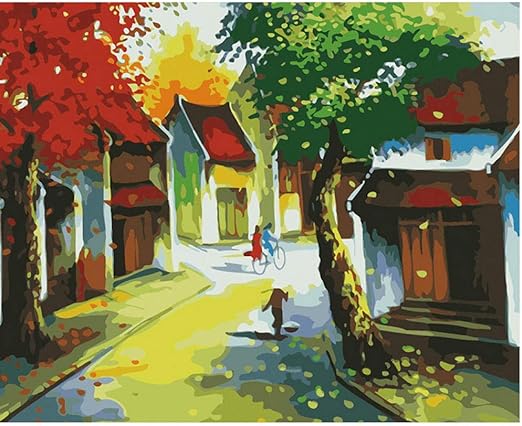 Waofe La Vida En Una Ciudad Pequeña.Pintar Por Números, Bricolaje, Arte