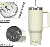 WATERSY 1182ml Travel Mug Stainless Steel Vacuum Insulated Cream White view 3
