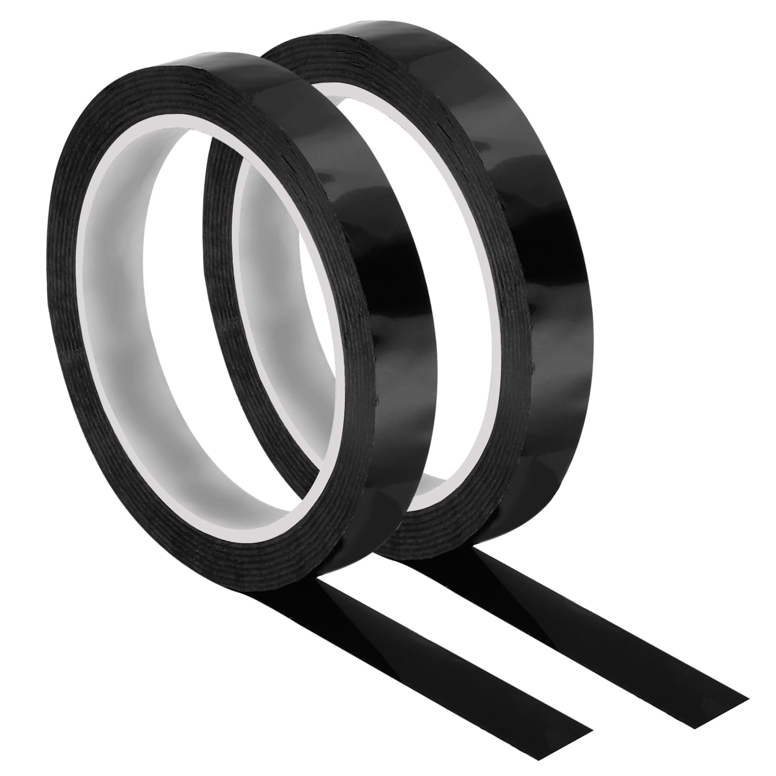 PATIKIL 55 Yards/50M Grip Finishing Tape, 2 Pack 0.6 Inch PU Racquet Finishing Tapes Racket Accessories Sticky Seal for Tennis Badminton, Black