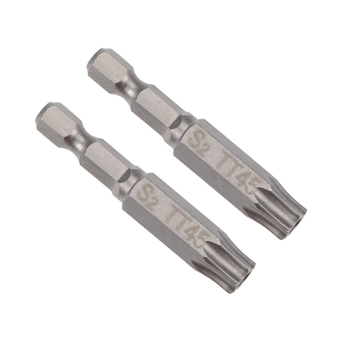 sourcing map 2 Pcs T45 Magnetic Torx Screwdriver Bits, 1/4 Inch Hex Shank 2-inch Length S2 Security Tamper Proof Screw Driver Kit Tools