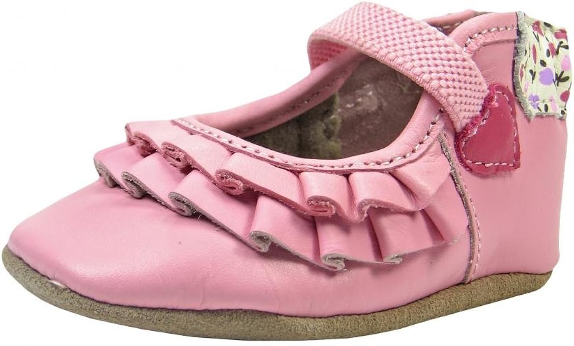 Robeez Pink Ruffle Soft Sole Mary Jane Baby Infant Girl