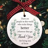 Thank You Thanksgiving Gifts for Women - Inspirational Gifts for Women Coworker Teacher Friends Boss, Office Going Away Farewell Retirement Gift, Employee Appreciation Christmas Ceramic Ornament-12