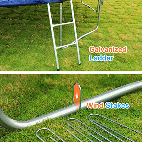 SÄKEE Trampoline with Sprinkler Safety Enclosure Net for Kids Adults 15