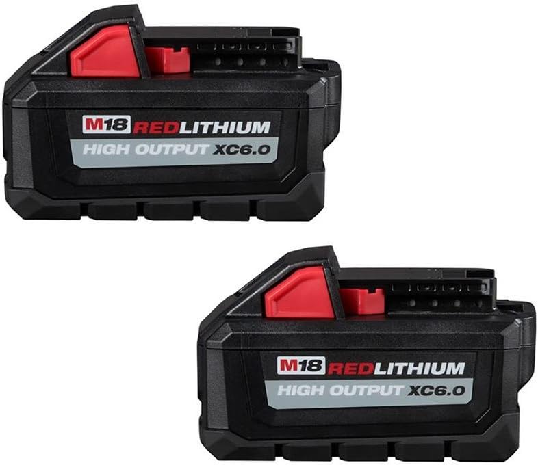 Milwaukee 48-11-1862 M18 18-Volt Lithium-Ion High Output 6.0Ah Battery Pack (2-Pack) (Non-Retail Packaging) - - 