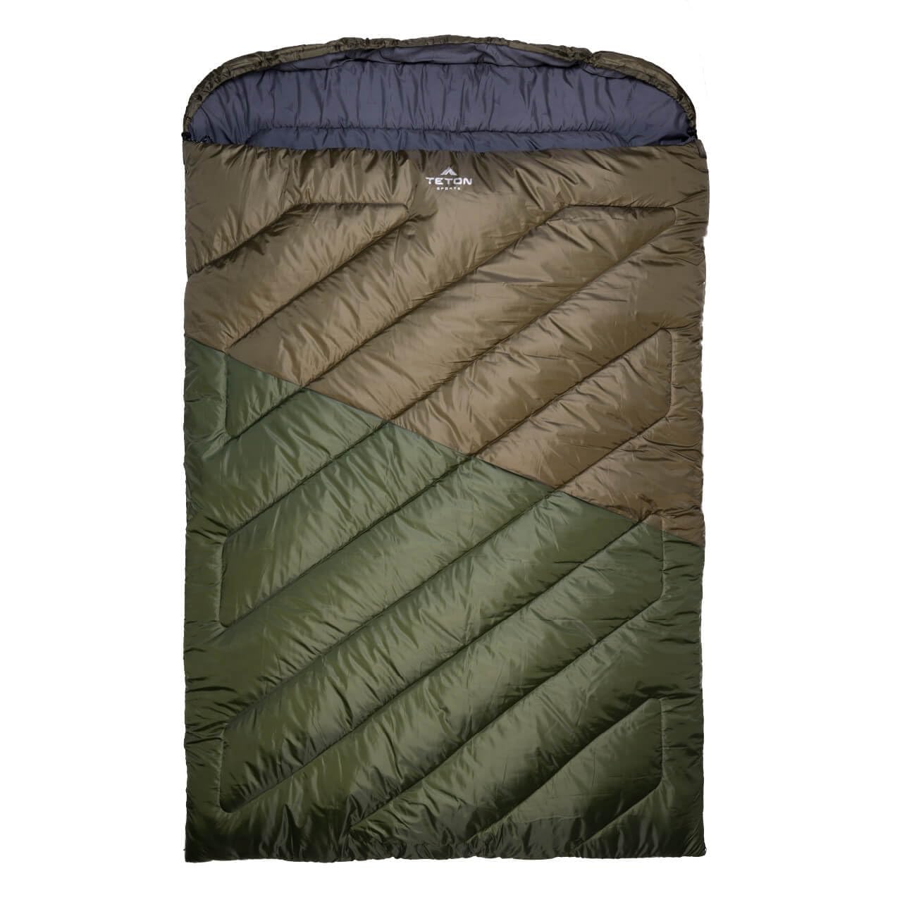 Teton Mammoth, 0 Degree Double Sleeping Bag, A Warm Bag The Whole Family can Enjoy. Great for Camping, Hunting and Base Camp. Compression Sack Included Image