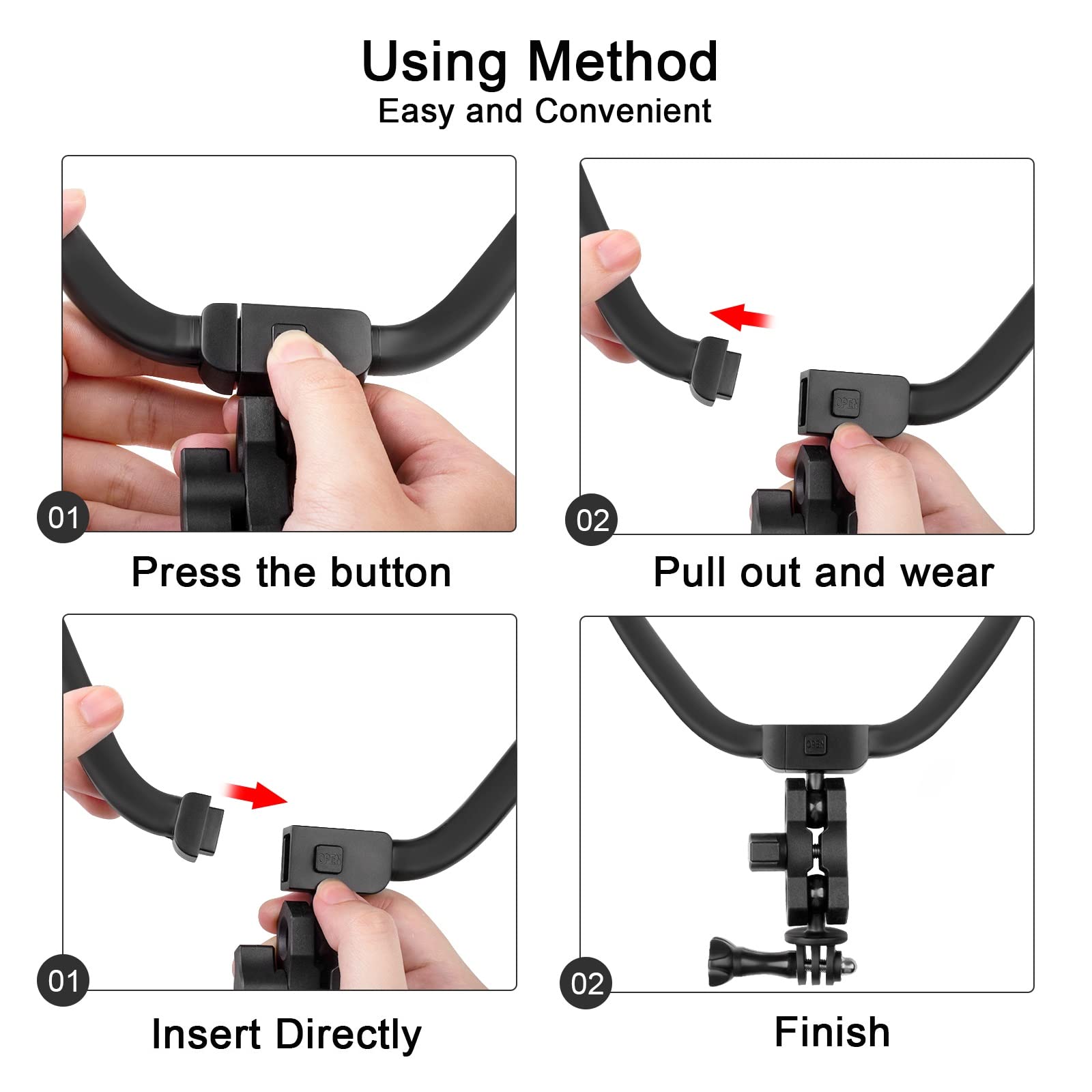 POV Neck Mount Necklace Holder Chest Strap for Smartphone GoPro AKASO DJI Action Camera and Smart Phone Video Record Accessories