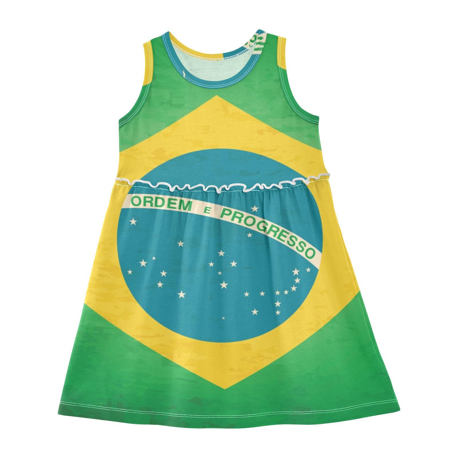 Aflyko Country Patriot Girls Dresses Brazil Flag