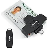 Type C CAC Reader, DOD Military USB C Common Access CAC Card Reader, Mini Portable USB Smartfold Type C Smart Card Reader SIM Card Reader Compatible with Windows, Mac OS