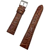 20mm Brown Genuine Leather Watchband Light Padding Replacement Watchstrap | Mens Standard Length