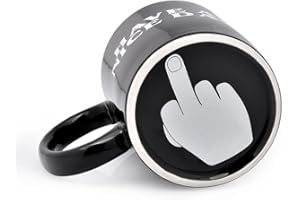 DS. DISTINCTIVE STYLE Have A Nice Day Mug Middle Finger Mug 300ml Ceramic Coffee Cup Funny Birthday Gifts (Black)