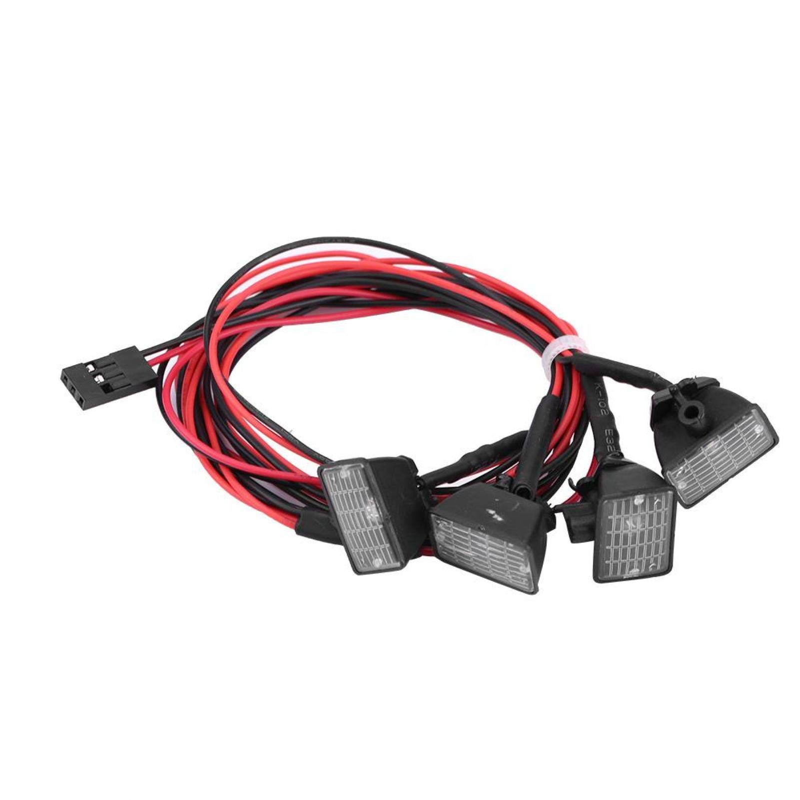 Yosoo Health Gear RC LED Roof Light, RC Crawler Roof Lights 4 Quadrate LED Lights, RC Car Lamp Accessory for Axial scx10 Car (White)(4LEDwhite)