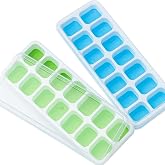 Silicone Ice Cube Trays with Lids - Flexible BPA-Free Variety Pack | Easy-release, spill-resistant, makes 14 cubes, top-rack dishwasher safe