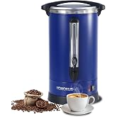 HOMOKUS Commercial Coffee Urn,120 Cup Commercial Coffee Maker,18L Double Wall Stainless Steel Large Hot Coffee Dispenser Hot Water Urn,1500W Quick Brew Electric Coffee Percolator (Blue)