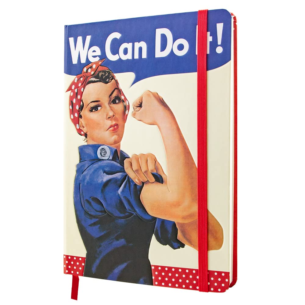 Nostalgic-Art, Retro Polka Dot Notebook USA - We Can Do It - Gift Idea for Power Women Bullet Journal Dotted, Vintage Design A5 54004