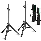 Vondynote Tripod Speaker Stands Short 33.5"-53.5" PA DJ with Carrying Bags | Speaker Stand Pair, Adjustable Height, Slim Mini, PA DJ Speaker Stands