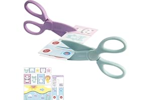 Kokuyo Toddler Safety Scissors, 2 Pack ABS Child-Safe Preschool Training Kids Scissors & Practice Sheets Paper Cutting, Ergonomic Blunt Tips, Early Childhood Craft Supplies for 2-4 Years, Japan Import