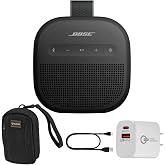 Bose SoundLink Micro 2nd Gen Bluetooth Speaker, Black + Case + 20W Wall Charger