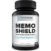 MemoShield Brain Health Supplement &ndash; Advanced Memory Support with Lion's Mane, Bacopa Monnieri, and Ginkgo Biloba &ndash; Cognitive Function and Brain Health Formula &ndash; 60 Capsules