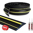 DGSL 20FT Universal Garage Door Bottom Threshold Seal Strip with 2 Adhesives, 2025 Upgrade 0.7'' in Height Weatherproof Rubber DIY Weather Stripping Replacement for Garage Door (Black, Yellow)