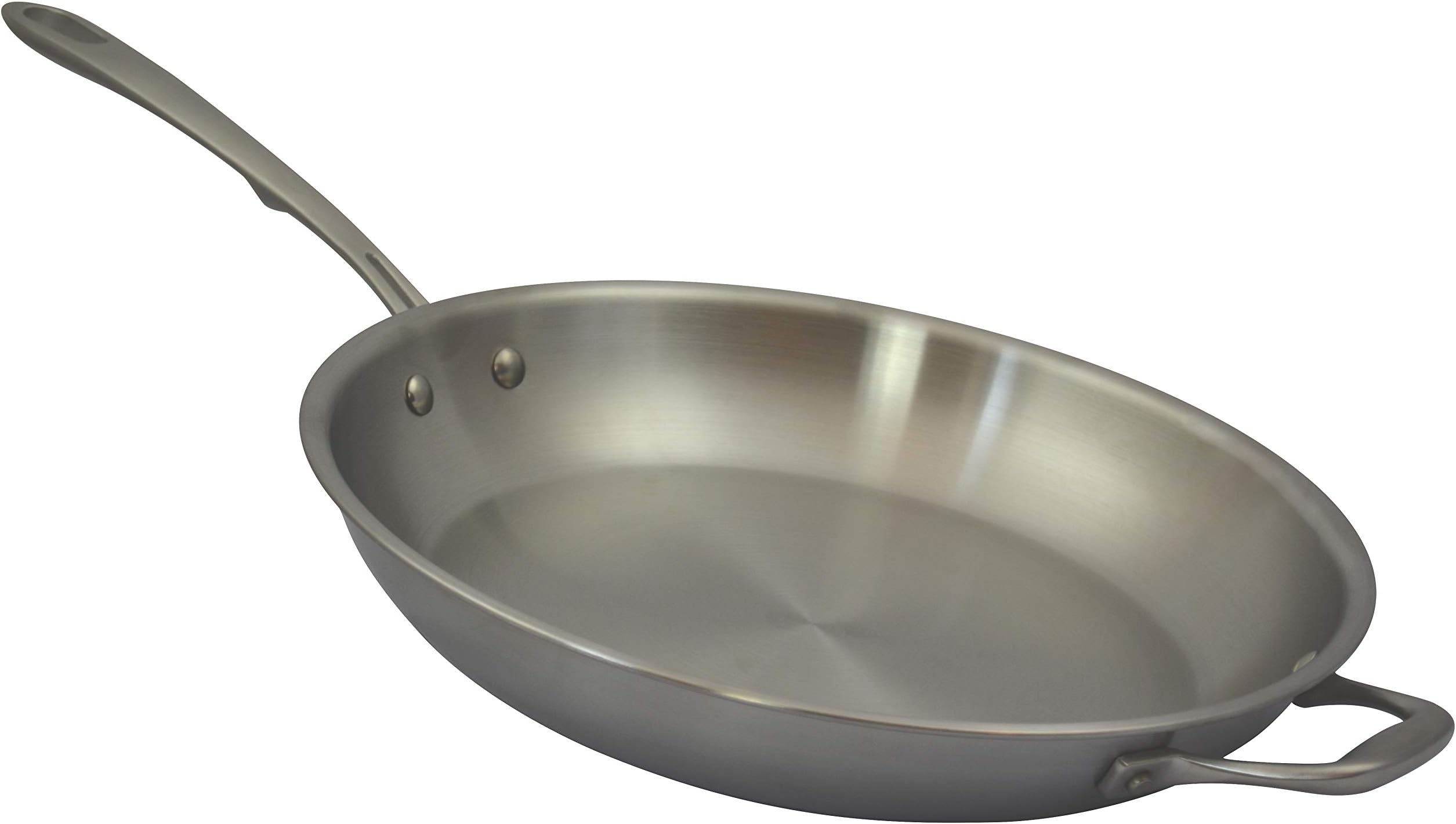 Kitchara 12-inch Frying Pan, 5-Ply Brushed Stainless, Silver