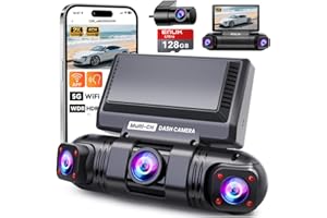 ENLIK Dash Cam Front and Rear Camera 360° View 4 Channel Dashcam for Cars, QHD 2K+1080P*3 Car Dash Camera with 128GB Card, 5G