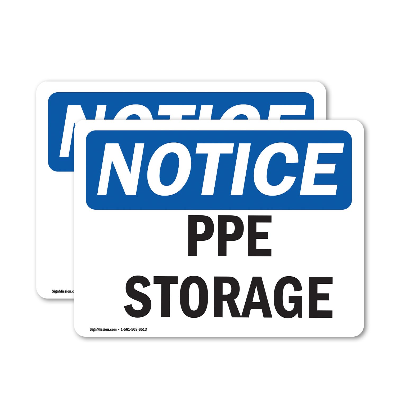 Photo 1 of (2 Pack) PPE Storage OSHA Notice Sign 7 Inch X 5 Inch Vinyl Label Decal Sticker Weather Resistant, UV Protected for Workplace, Business, and Construction Site, Made in the USA