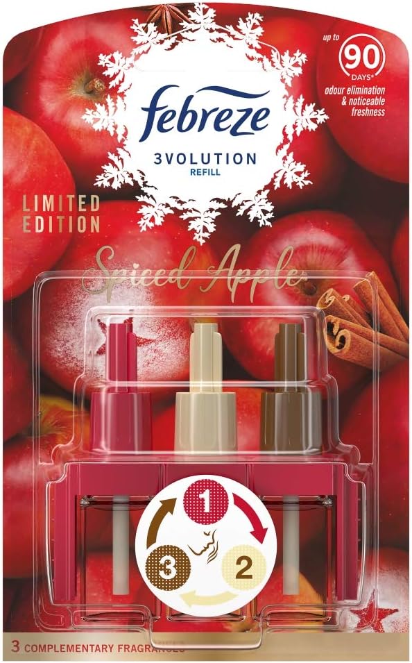 Ambi Pur 3Volution Air Freshener Spiced Apple Refill, 20ml, Multicolor, 20 ml (Pack of 1)