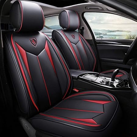 Amazon カーシートセット カーアクセサリー内装用レザーシートカバーユニバーサル車の前部と後部座席の完全なセットをカバー B シートカバー 車 バイク