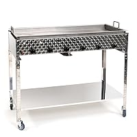  LAG Standbräter 4+2 Gas Brenner 6-flammig Edelstahl XXL silber Roast Station Balkon Garten ✔ Lenkrollen mit Bremse ✔ eckig ✔ rollbar ✔ Grillen mit Gas ✔ mit Rädern 